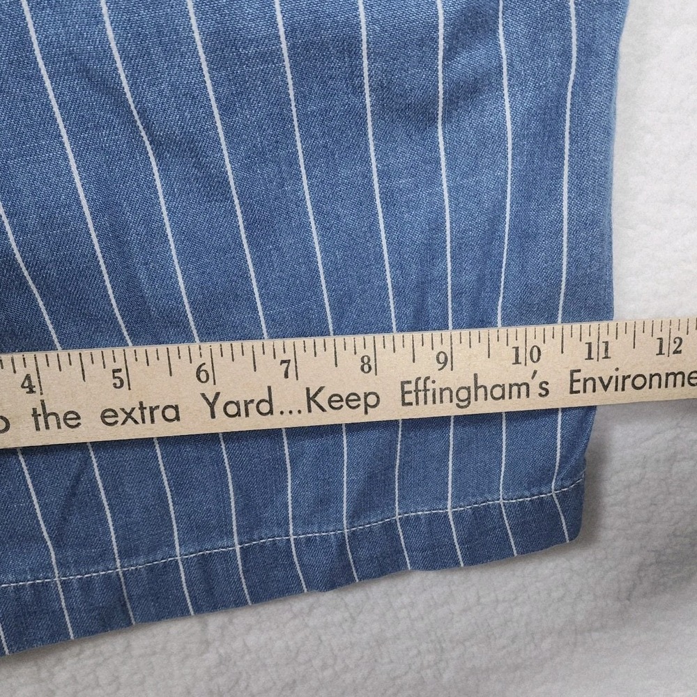 Seven7 Women's Wide Leg Pant Size 12 Belted Blue Striped Pockets Comfort NWT - Picture 13 of 15